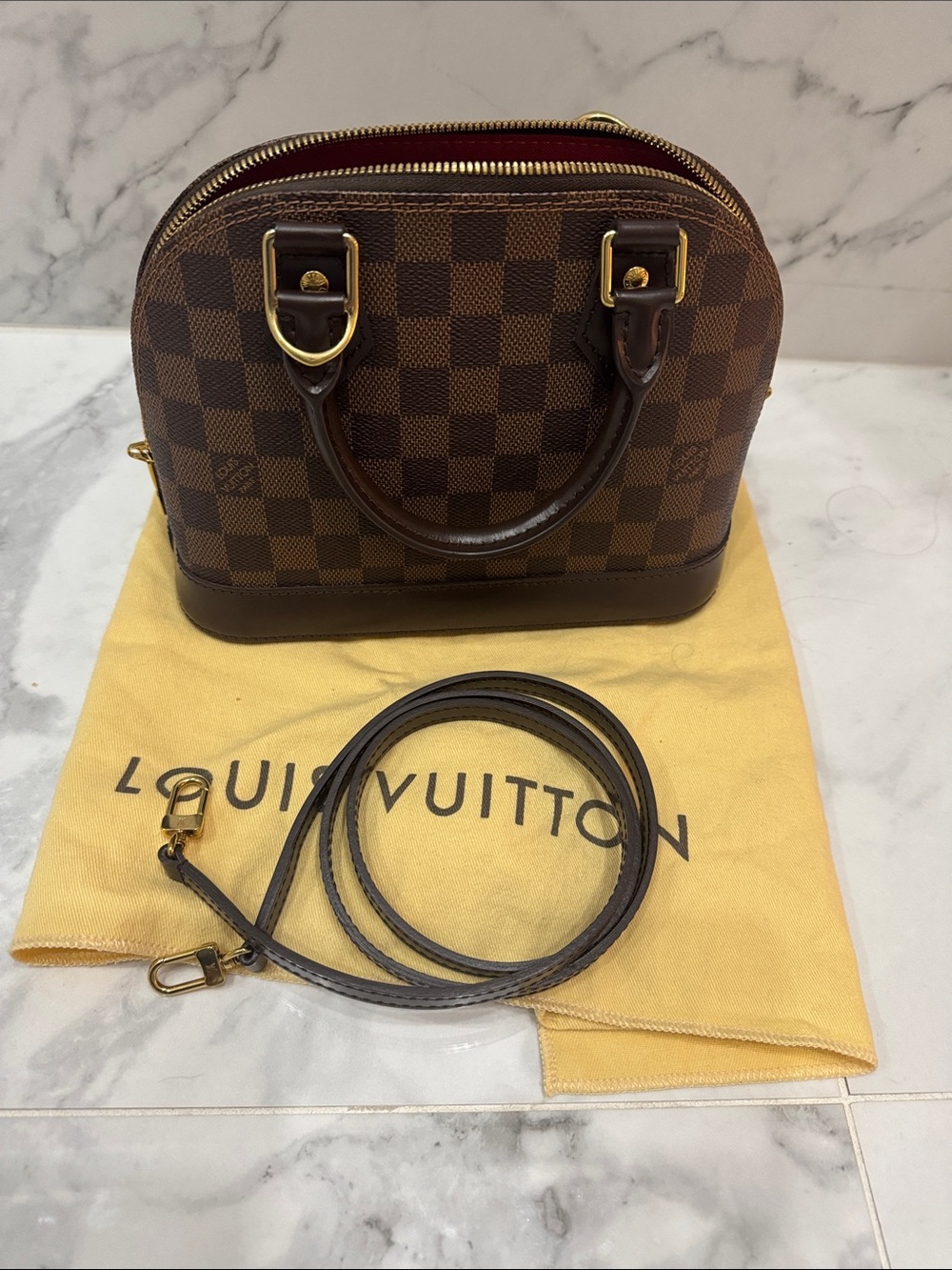 Louis Vuitton Brown Damier Ebene Mini Alma Crossbody Bag